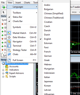 MT4 set language